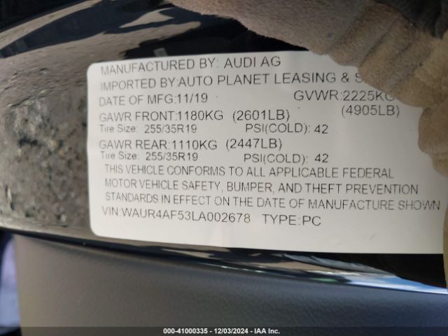 Photo 8 VIN: WAUR4AF53LA002678 - AUDI S5 