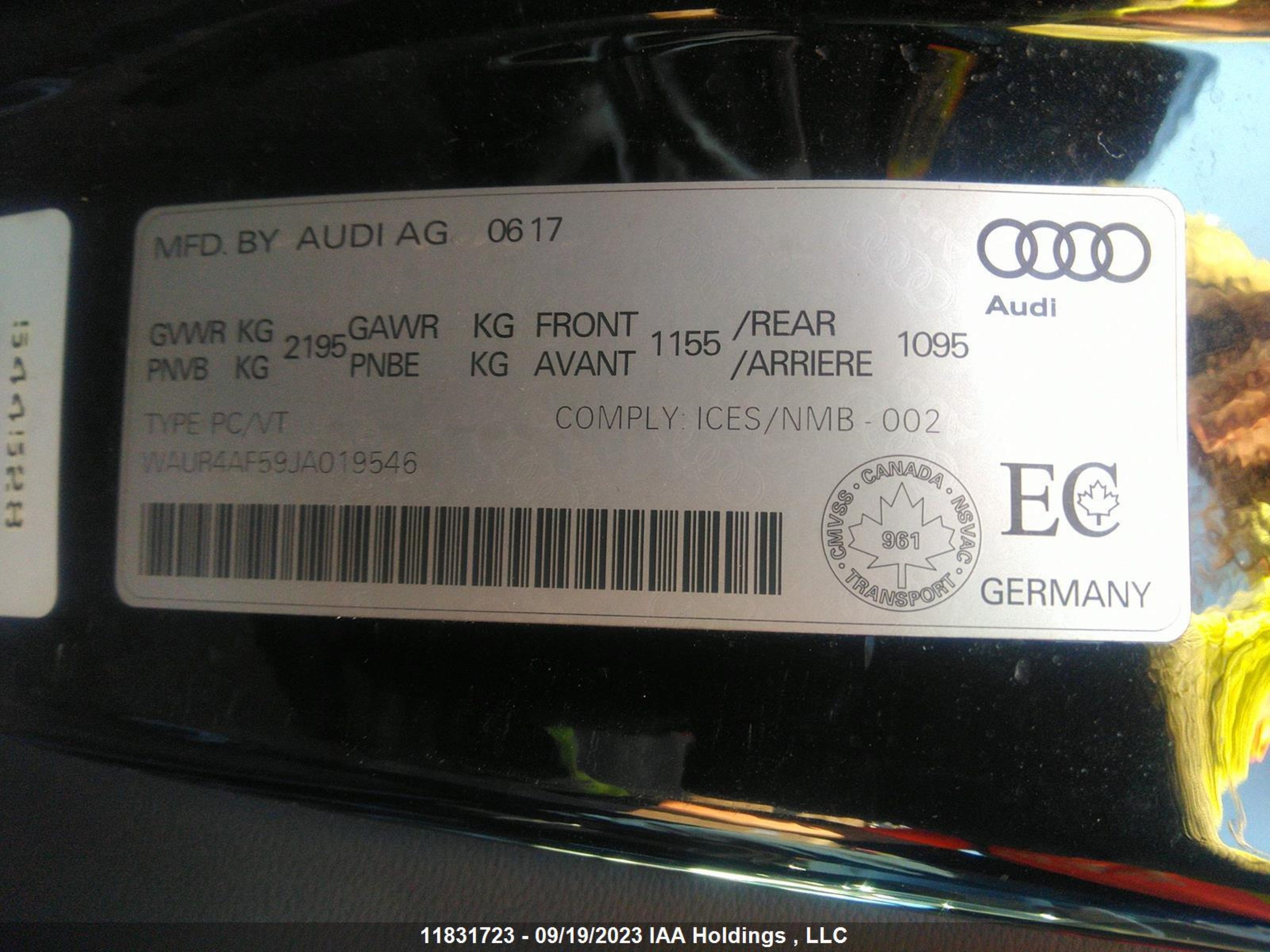 Photo 8 VIN: WAUR4AF59JA019546 - AUDI S5 