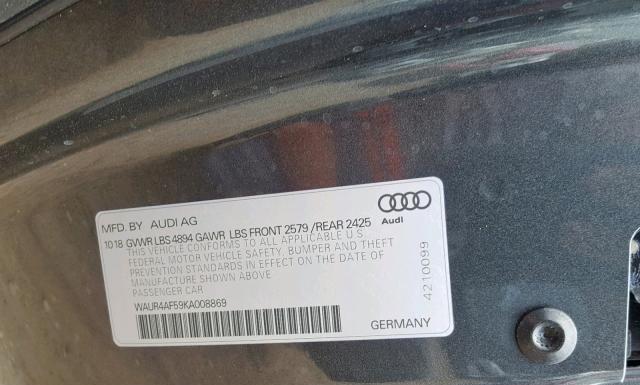 Photo 9 VIN: WAUR4AF59KA008869 - AUDI S5 