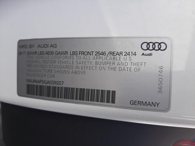 Photo 9 VIN: WAUR4AF5XJA039207 - AUDI S5 PRESTIG 