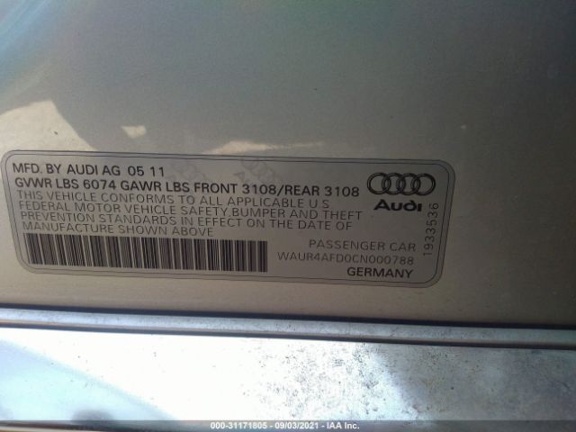 Photo 8 VIN: WAUR4AFD0CN000788 - AUDI A8 L 