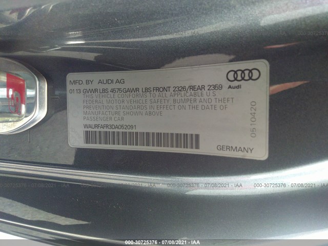 Photo 8 VIN: WAURFAFR3DA052091 - AUDI A5 