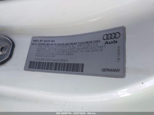 Photo 8 VIN: WAURFAFR7AA079063 - AUDI A5 