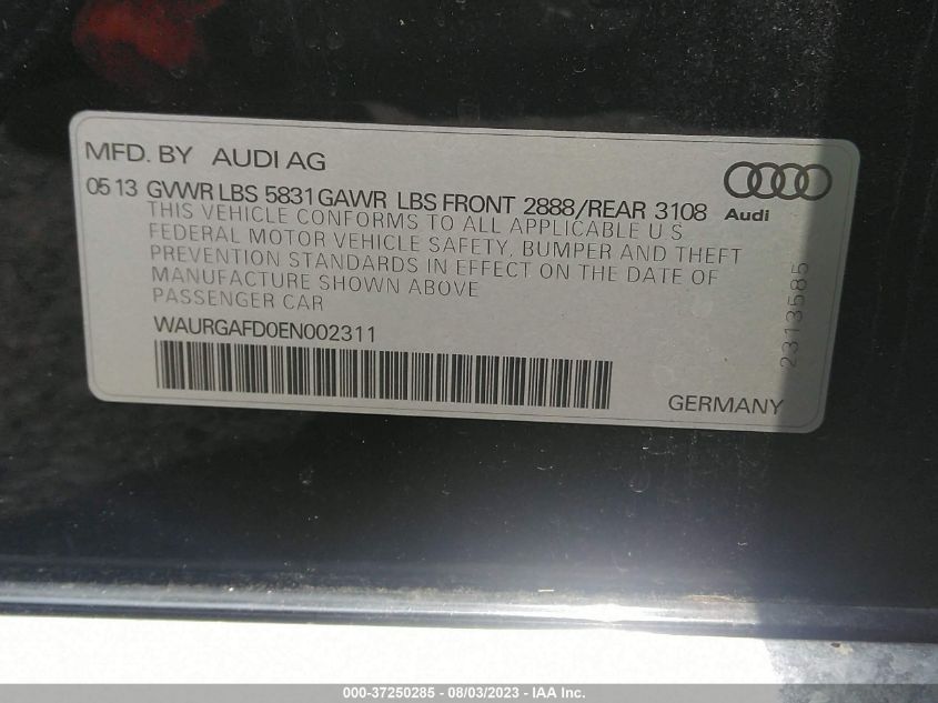 Photo 8 VIN: WAURGAFD0EN002311 - AUDI A8 