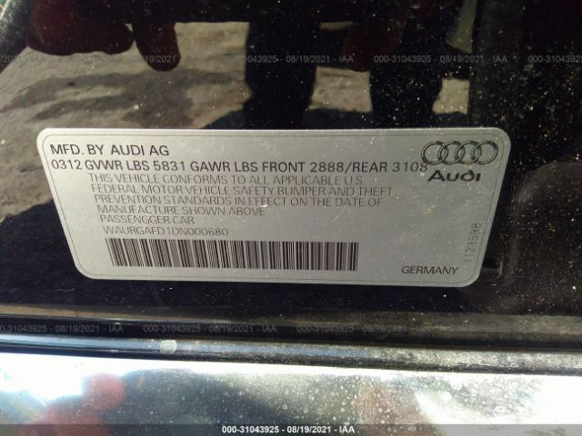 Photo 8 VIN: WAURGAFD1DN000680 - AUDI A8 L 