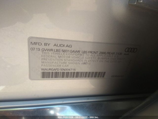 Photo 8 VIN: WAURGAFD1EN004715 - AUDI A8 L 