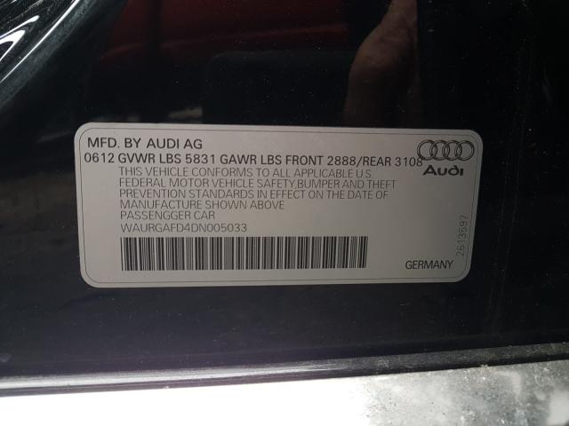 Photo 9 VIN: WAURGAFD4DN005033 - AUDI A8 L QUATT 