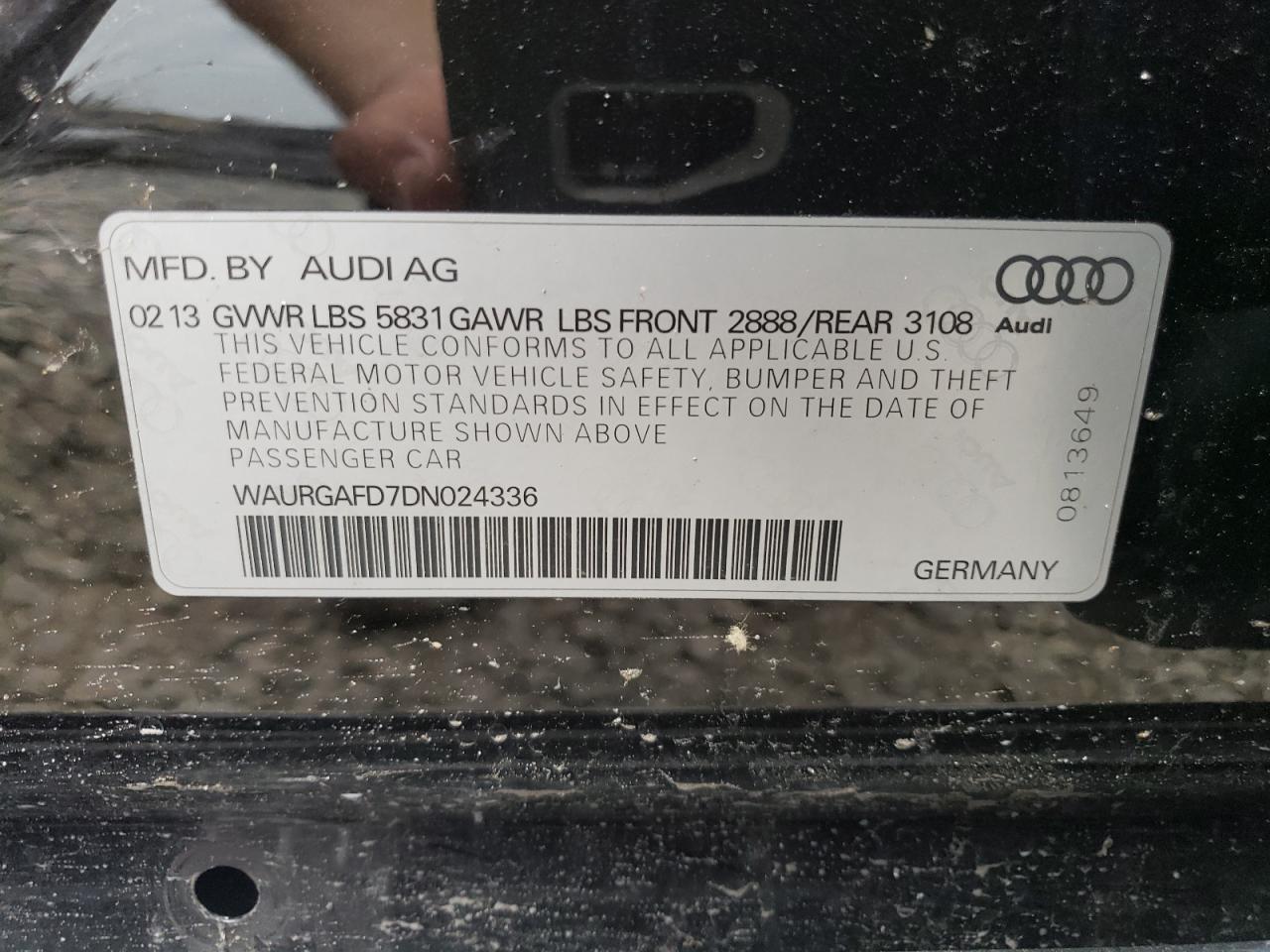 Photo 12 VIN: WAURGAFD7DN024336 - AUDI A8 