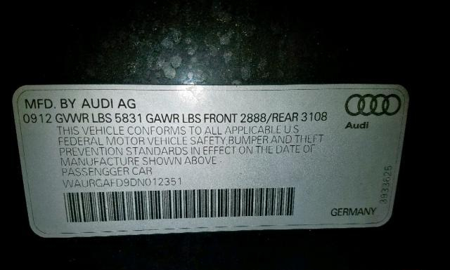 Photo 9 VIN: WAURGAFD9DN012351 - AUDI A8 