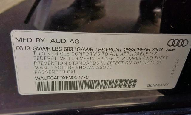 Photo 9 VIN: WAURGAFDXEN002770 - AUDI A8 