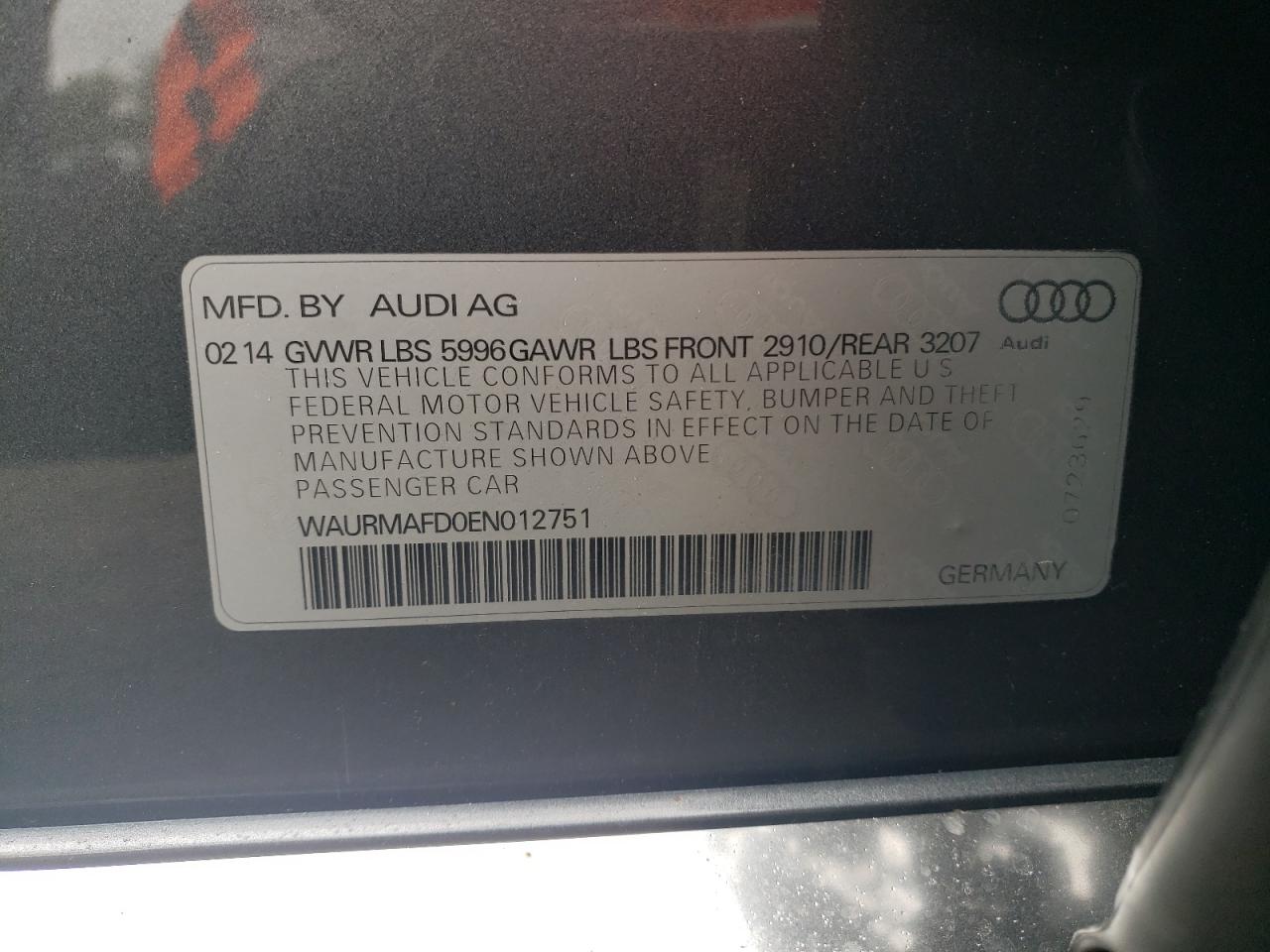 Photo 11 VIN: WAURMAFD0EN012751 - AUDI A8 