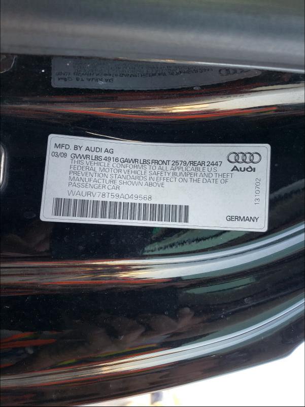 Photo 9 VIN: WAURV78T59A049568 - AUDI S5 QUATTRO 