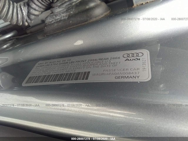 Photo 8 VIN: WAURVAFA0AN008437 - AUDI A8 L 