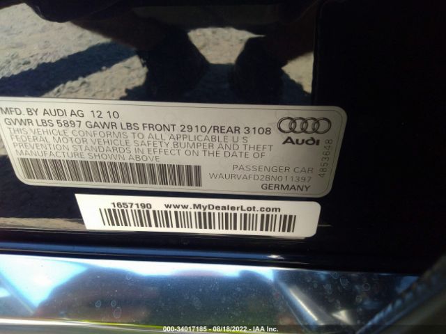 Photo 8 VIN: WAURVAFD2BN011397 - AUDI A8 L 