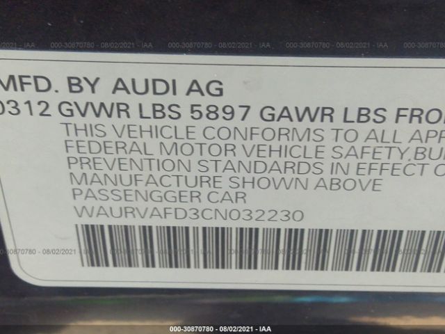 Photo 8 VIN: WAURVAFD3CN032230 - AUDI A8 L 