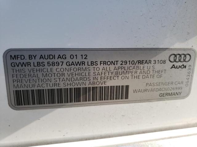 Photo 12 VIN: WAURVAFD4CN026999 - AUDI A8 