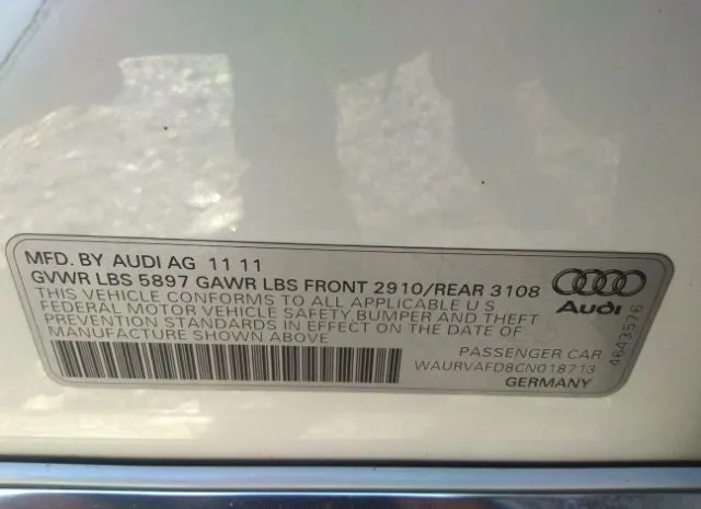 Photo 8 VIN: WAURVAFD8CN018713 - AUDI A8 L 