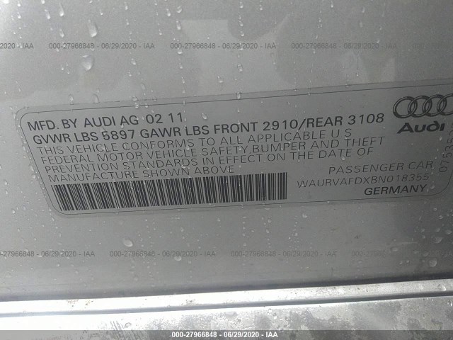 Photo 8 VIN: WAURVAFDXBN018355 - AUDI A8 L 