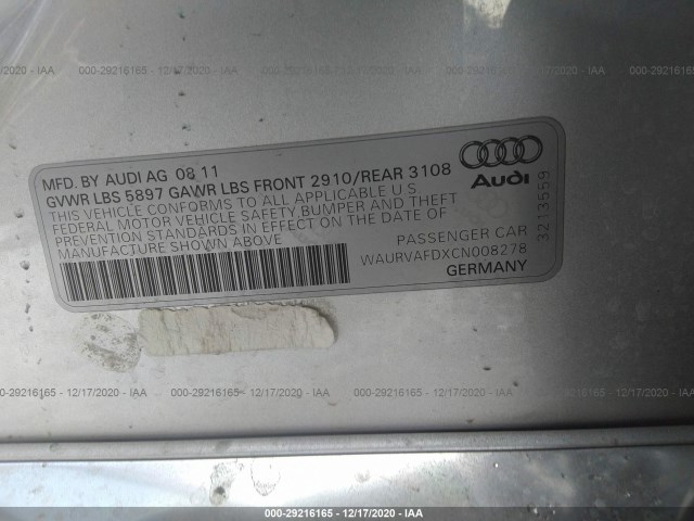 Photo 8 VIN: WAURVAFDXCN008278 - AUDI A8 L 