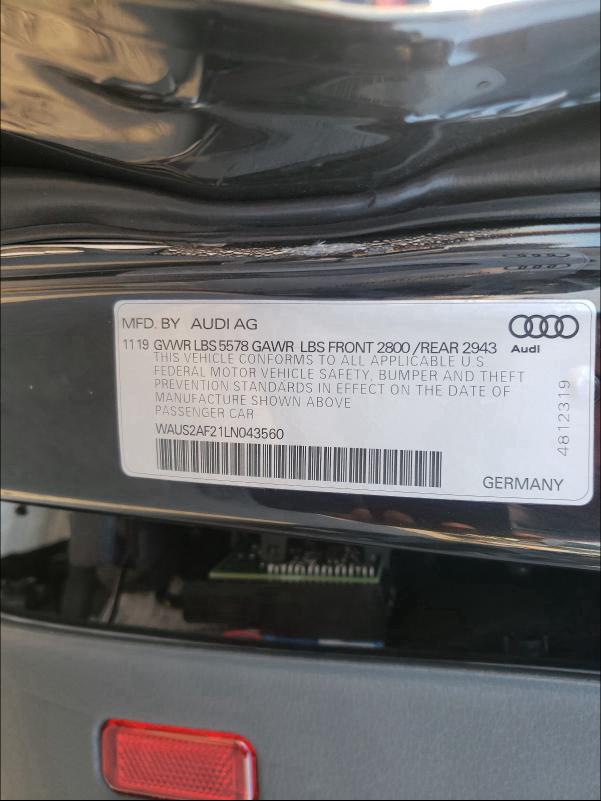 Photo 9 VIN: WAUS2AF21LN043560 - AUDI A7 PRESTIG 