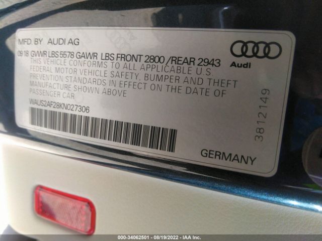 Photo 8 VIN: WAUS2AF28KN027306 - AUDI A7 