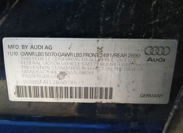 Photo 8 VIN: WAUSFAFL2BA078577 - AUDI A4 