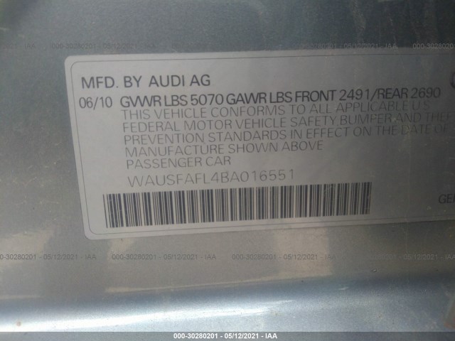 Photo 8 VIN: WAUSFAFL4BA016551 - AUDI A4 