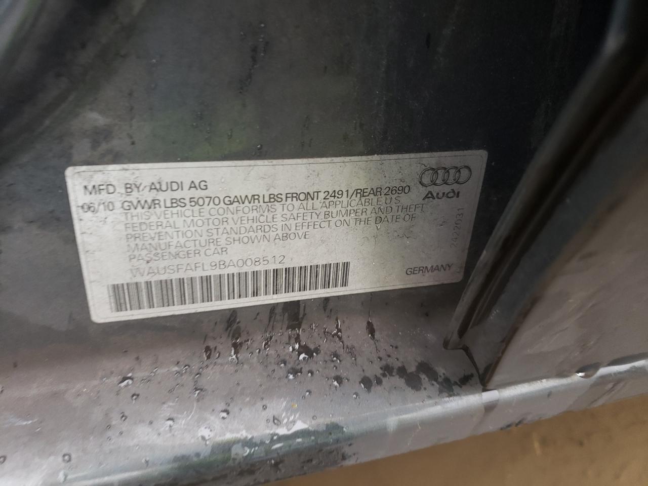 Photo 11 VIN: WAUSFAFL9BA008512 - AUDI A4 