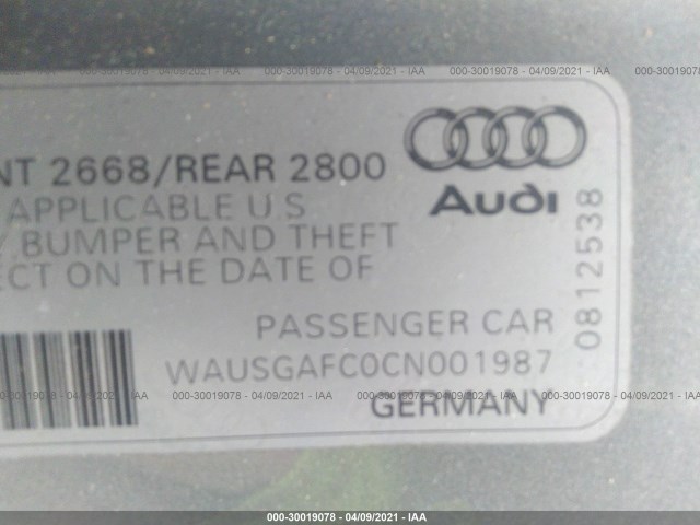 Photo 8 VIN: WAUSGAFC0CN001987 - AUDI A7 