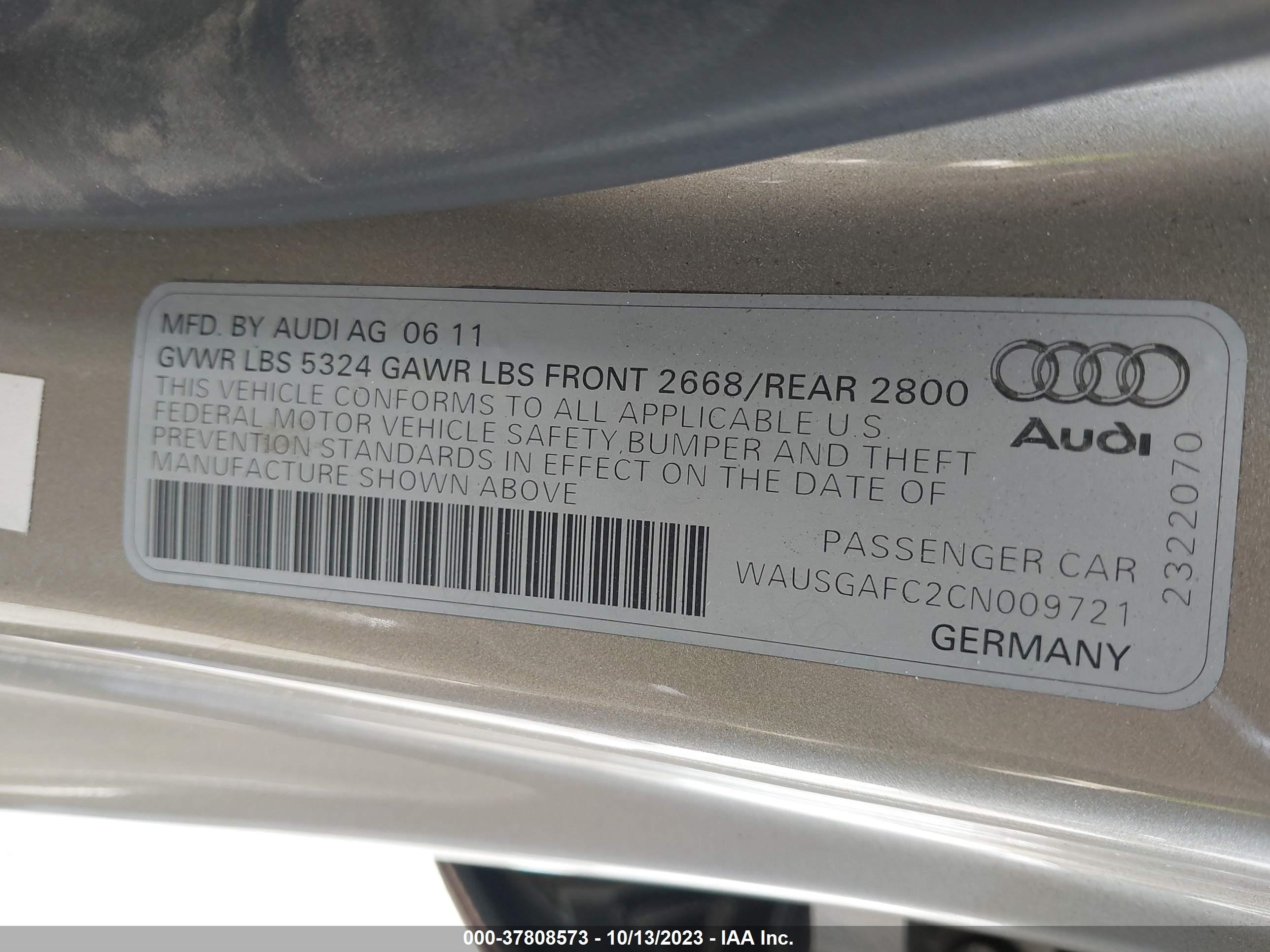 Photo 8 VIN: WAUSGAFC2CN009721 - AUDI A7 