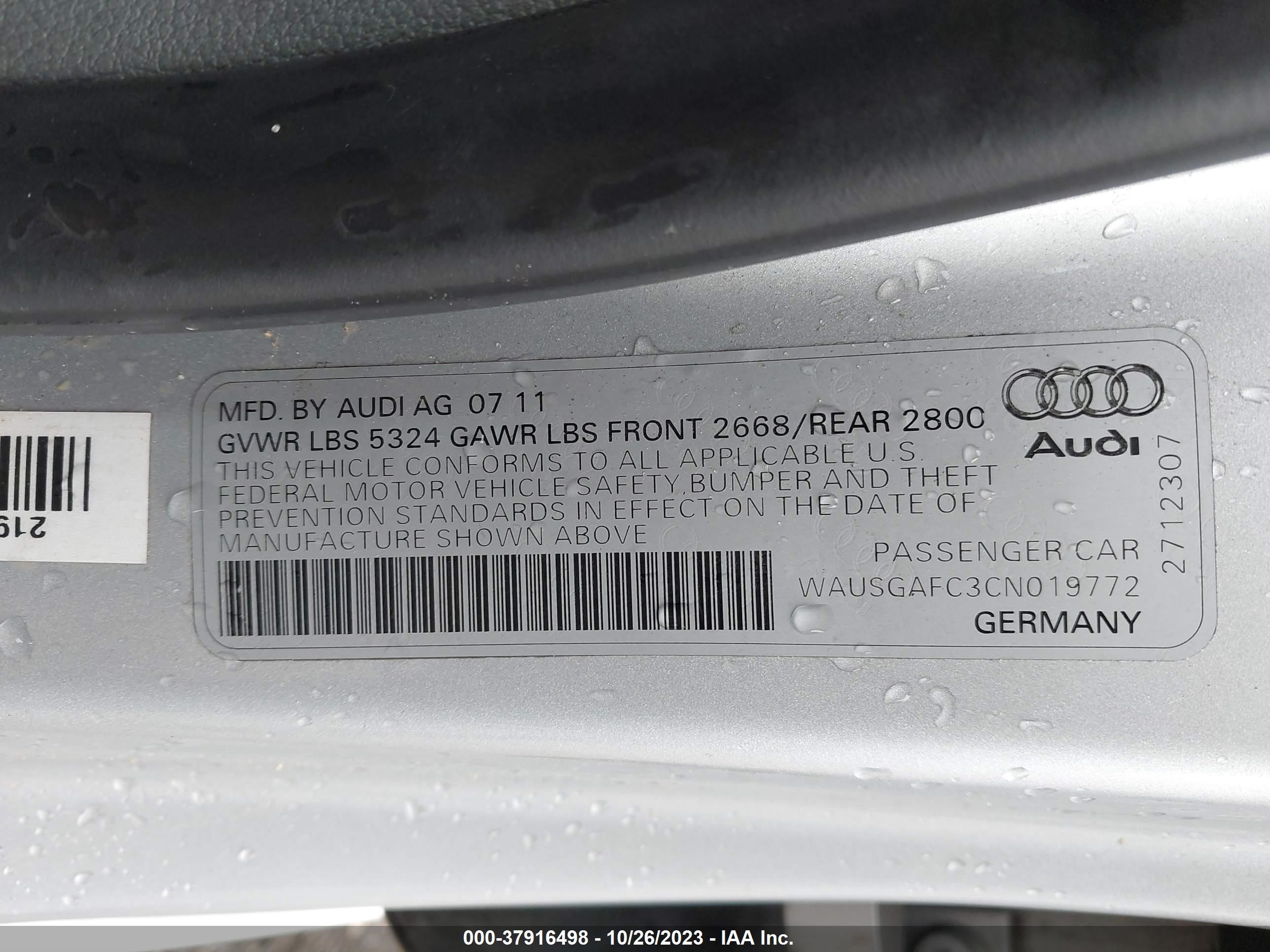 Photo 8 VIN: WAUSGAFC3CN019772 - AUDI A7 