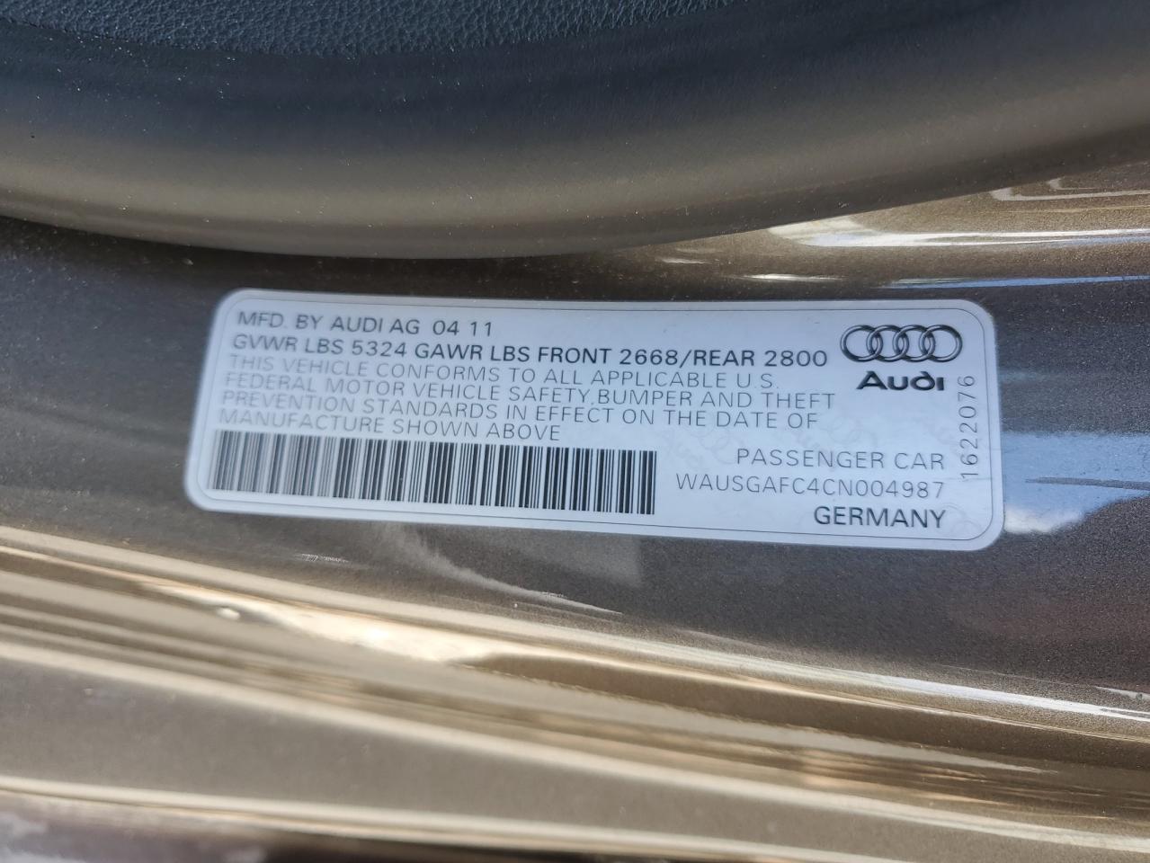 Photo 11 VIN: WAUSGAFC4CN004987 - AUDI A7 