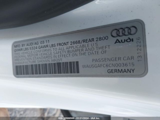 Photo 8 VIN: WAUSGAFC6CN003615 - AUDI A7 