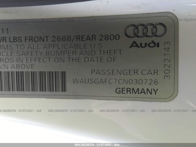 Photo 8 VIN: WAUSGAFC7CN030726 - AUDI A7 