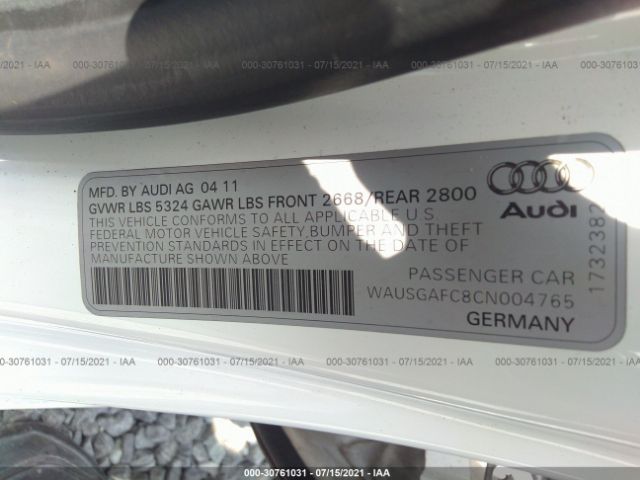 Photo 8 VIN: WAUSGAFC8CN004765 - AUDI A7 