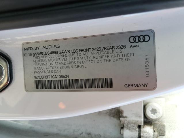 Photo 11 VIN: WAUSPBFF1GA106504 - AUDI A3 