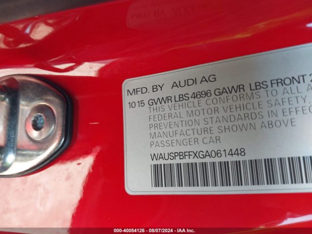 Photo 8 VIN: WAUSPBFFXGA061448 - AUDI A3 