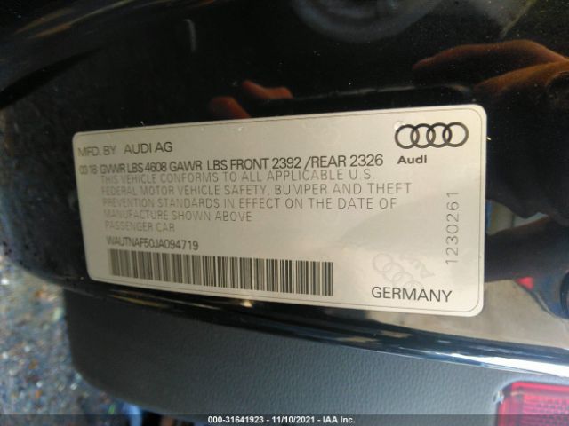 Photo 8 VIN: WAUTNAF50JA094719 - AUDI A5 COUPE 