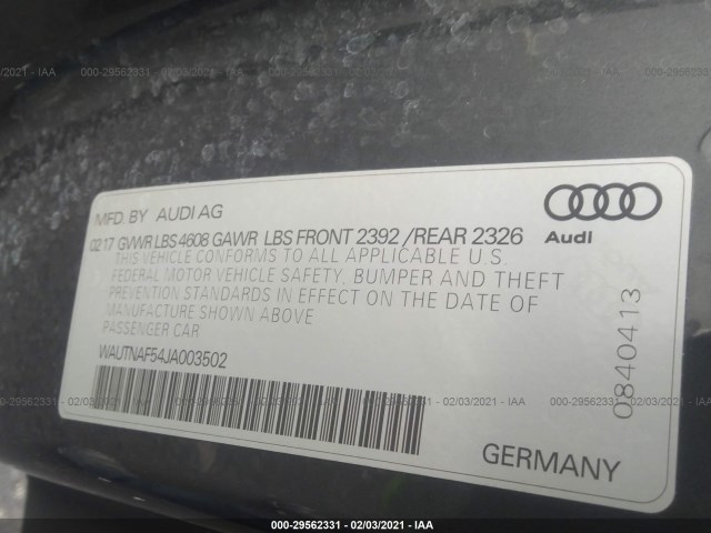 Photo 8 VIN: WAUTNAF54JA003502 - AUDI A5 COUPE 