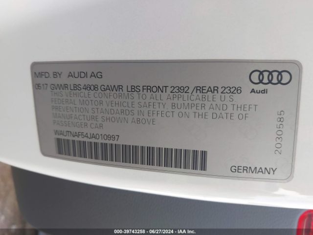 Photo 8 VIN: WAUTNAF54JA010997 - AUDI A5 