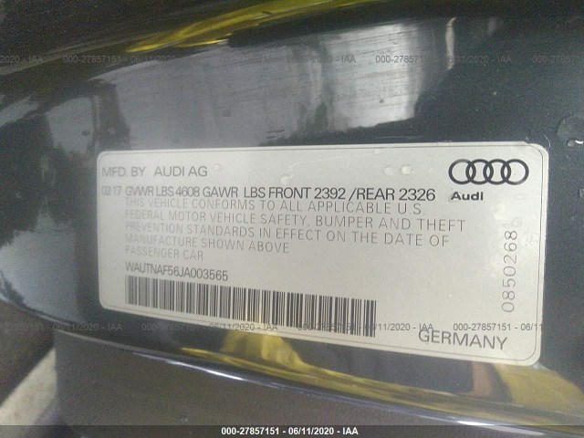 Photo 8 VIN: WAUTNAF56JA003565 - AUDI A5 COUPE 