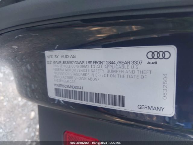 Photo 8 VIN: WAUTPBF29MN063441 - AUDI A7 E 