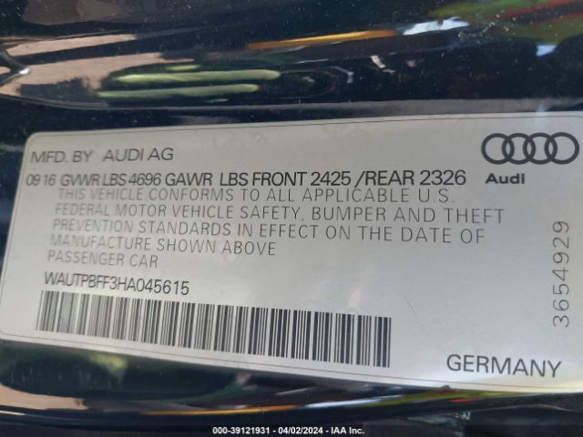 Photo 8 VIN: WAUTPBFF3HA045615 - AUDI A3 E-TRON 