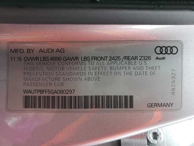 Photo 9 VIN: WAUTPBFF5GA080297 - AUDI A3 E-TRON 