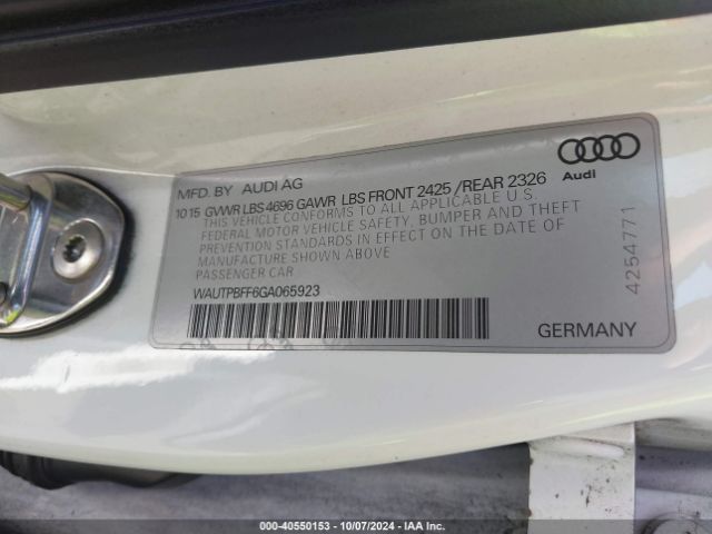 Photo 8 VIN: WAUTPBFF6GA065923 - AUDI A3 