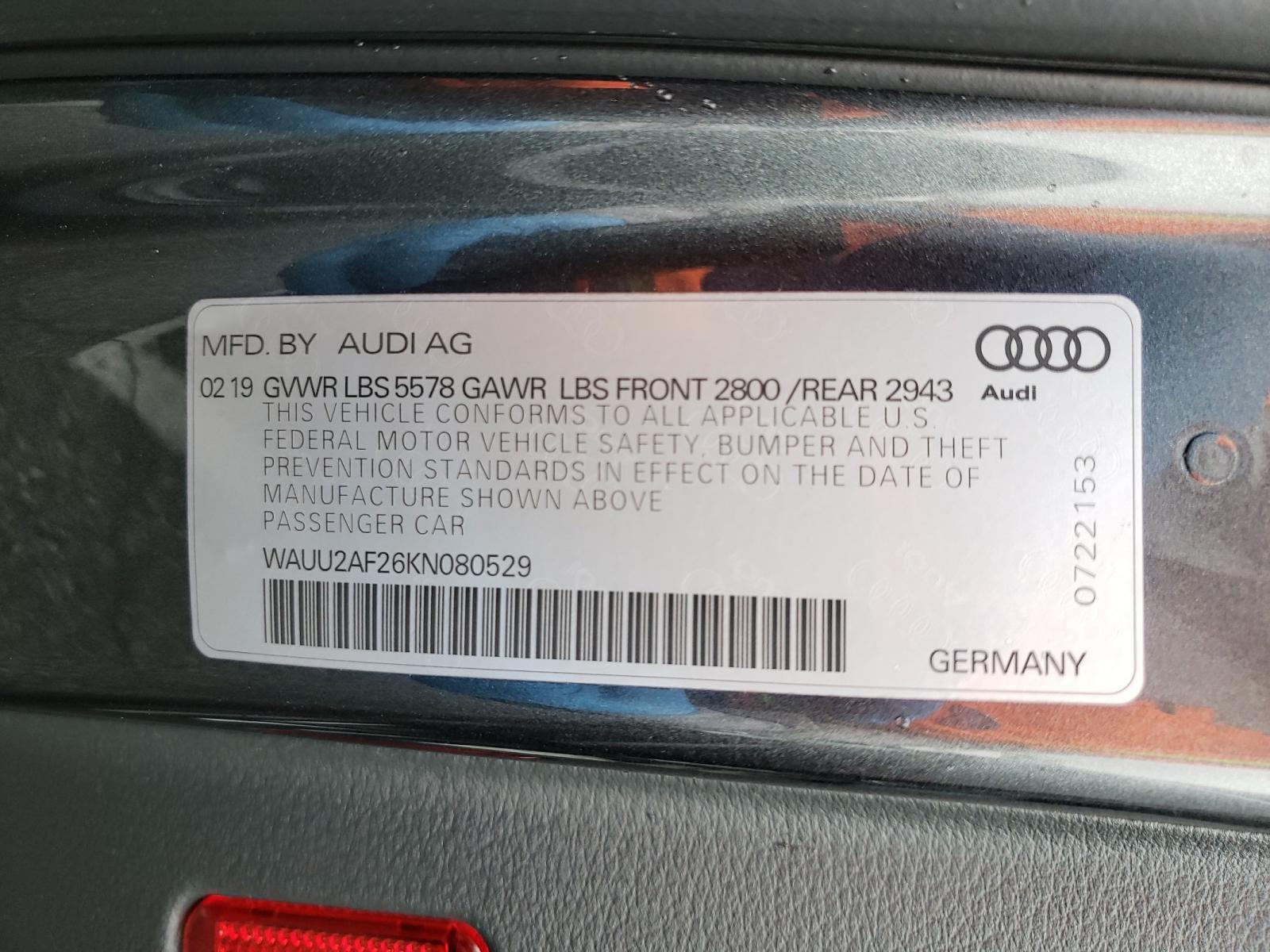 Photo 9 VIN: WAUU2AF26KN080529 - AUDI A7 