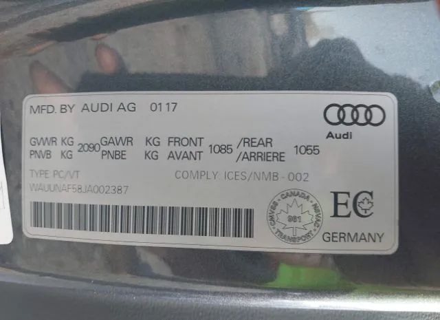 Photo 8 VIN: WAUUNAF58JA002387 - AUDI A5 