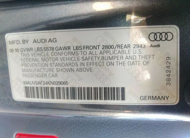 Photo 8 VIN: WAUV2AF24KN029065 - AUDI A7 