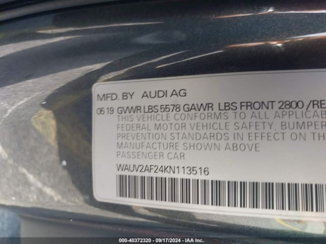 Photo 8 VIN: WAUV2AF24KN113516 - AUDI A7 