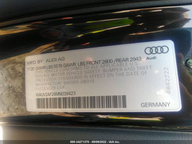 Photo 8 VIN: WAUV2AF26MN039423 - AUDI A7 